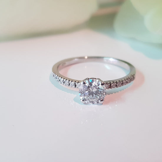 1.0 CT Round Solitaire CVD F/VS1 Diamond Engagement Ring 3