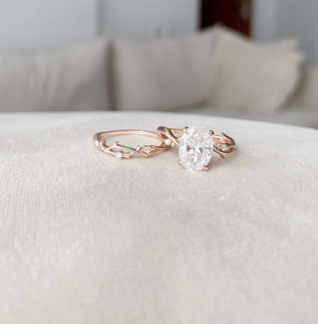 Marquise Cut Cluster Styled Lab Grown Bridal Ring Set