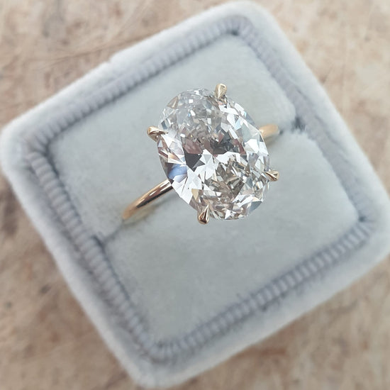 4.03 CT Oval Solitaire CVD G/VS1 Diamond Engagement Ring 1