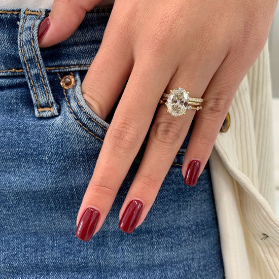 4.03 CT Oval Solitaire CVD G/VS1 Diamond Engagement Ring 3