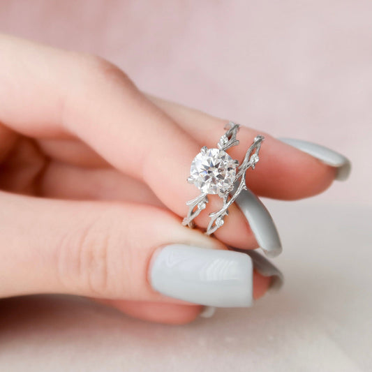 Marquise Cut Cluster Styled Lab Grown Bridal Ring Set