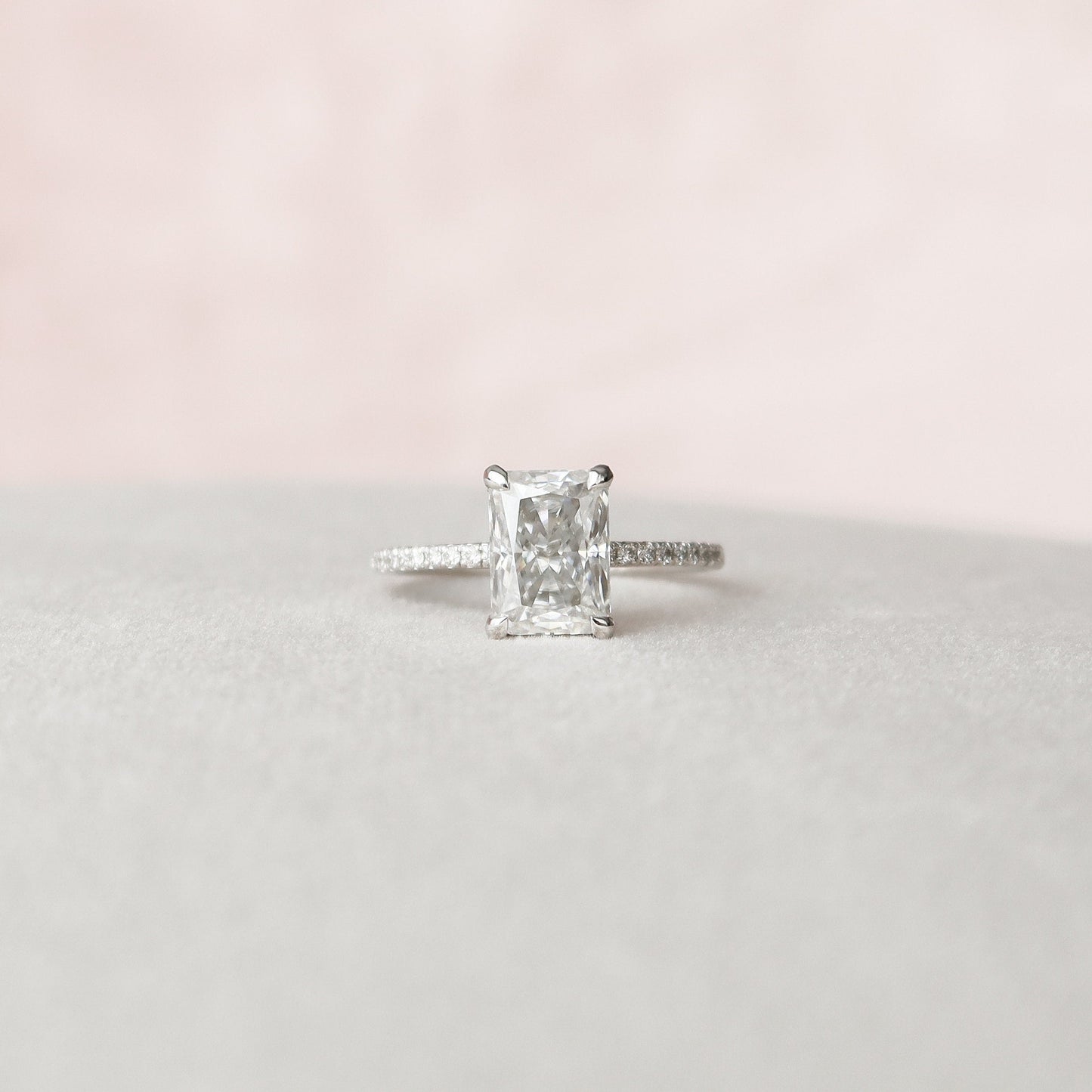 2 CT Radiant Moissanite Pave Engagement Ring (US Size 6.5 Ready To Ship)
