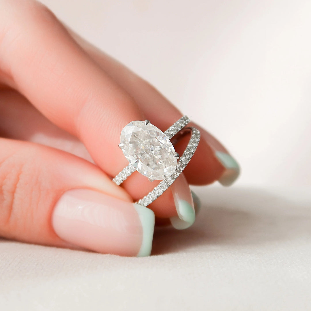Marquise Cut Cluster Styled Lab Grown Bridal Ring Set