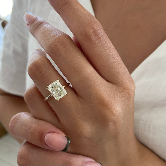 3.01 CT Radiant Solitaire CVD G/VS1 Diamond Engagement Ring 3