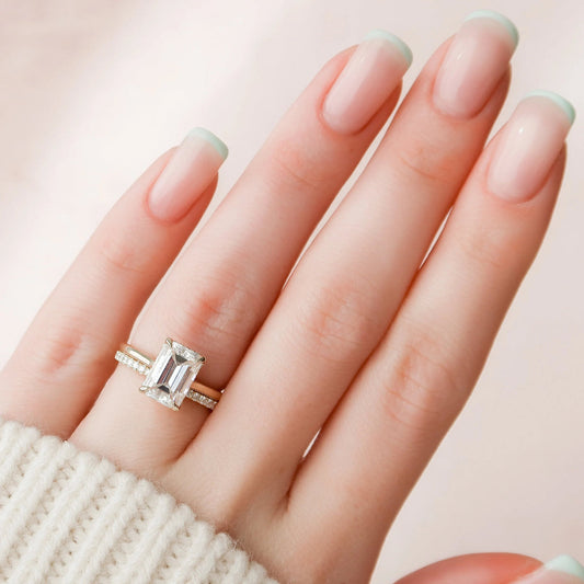 Marquise Cut Cluster Styled Lab Grown Bridal Ring Set