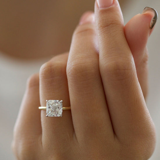 3.03 CT Radiant Hidden Halo CVD F/VS2 Diamond Engagement Ring 4