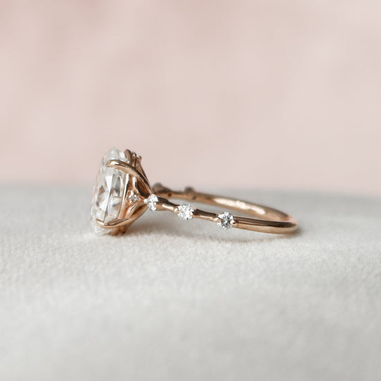 2.0 CT Oval Cut Dainty Pave Moissanite Engagement Ring 4