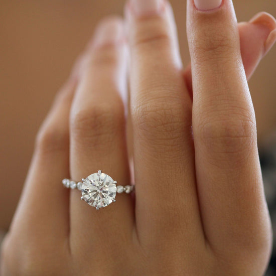 3 CT Round Solitaire CVD G/VS2 Diamond Engagement Ring 4