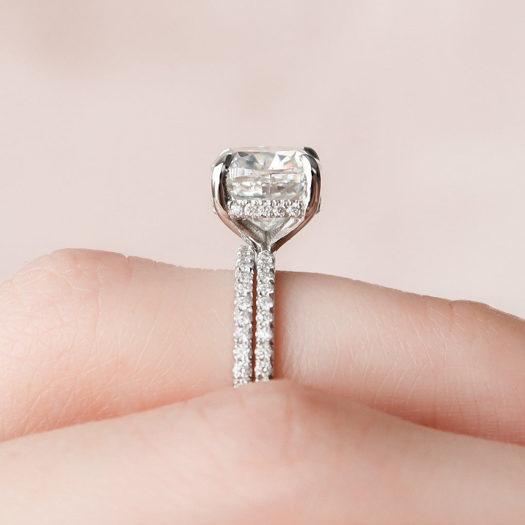 Marquise Cut Cluster Styled Lab Grown Bridal Ring Set