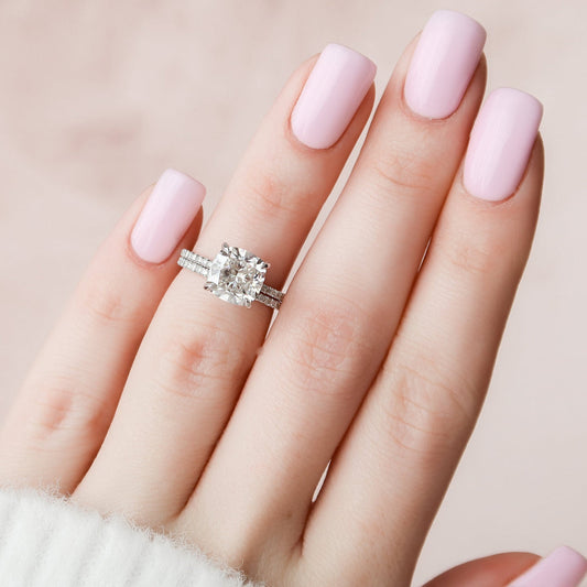 Marquise Cut Cluster Styled Lab Grown Bridal Ring Set