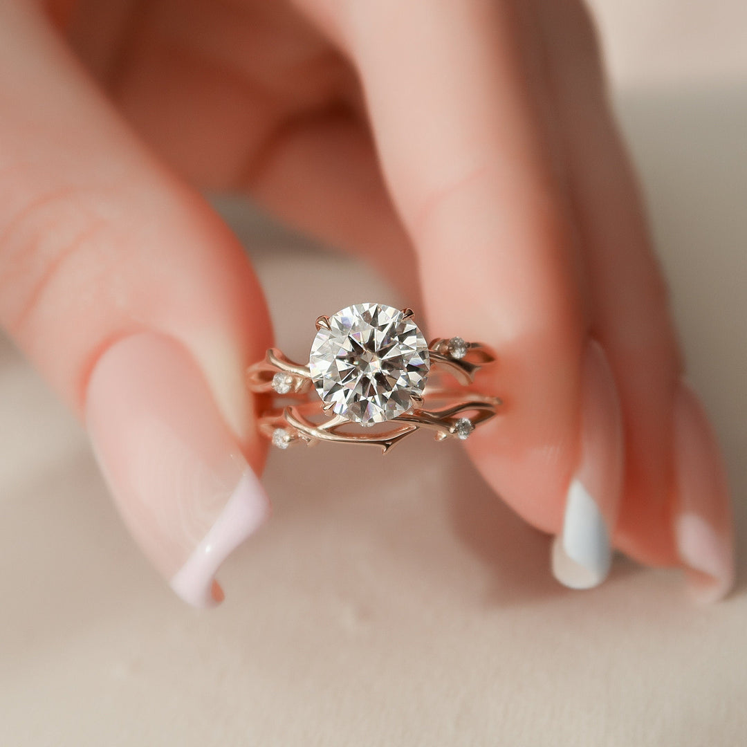 Marquise Cut Cluster Styled Lab Grown Bridal Ring Set