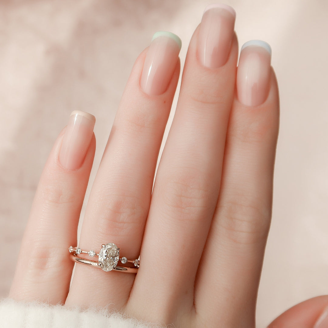 Marquise Cut Cluster Styled Lab Grown Bridal Ring Set