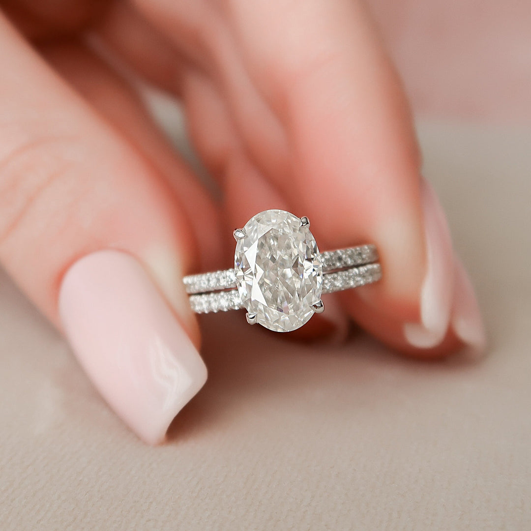 Marquise Cut Cluster Styled Lab Grown Bridal Ring Set
