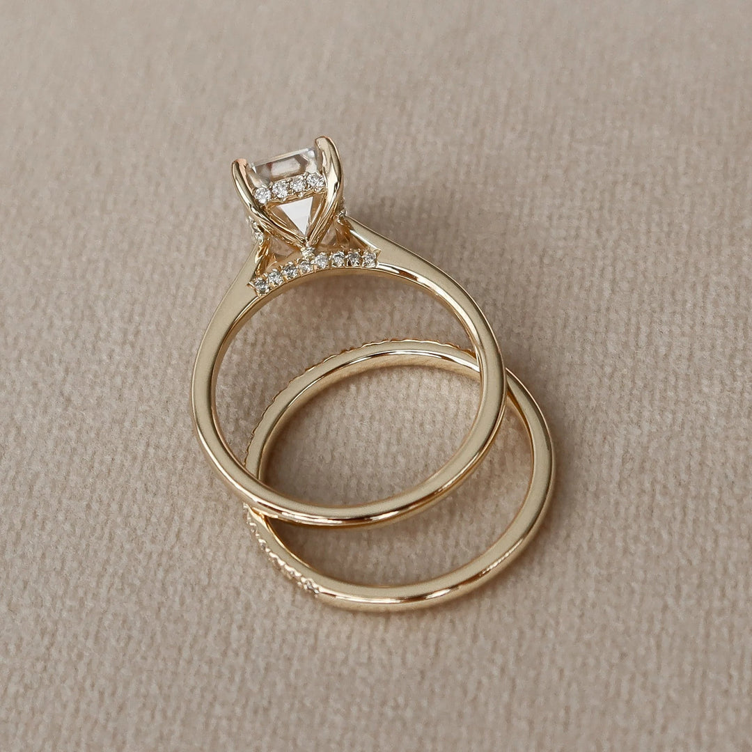Marquise Cut Cluster Styled Lab Grown Bridal Ring Set