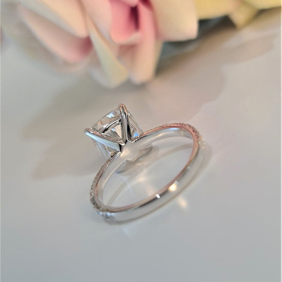 4.0 CT Cushion Solitaire CVD F/VS1 Diamond Engagement Ring 6