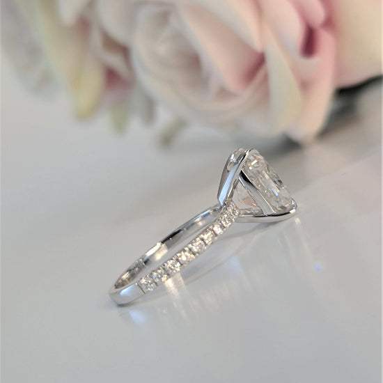 4.0 CT Cushion Solitaire CVD F/VS1 Diamond Engagement Ring 4