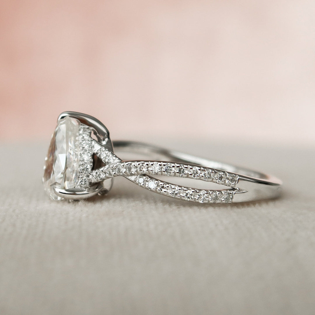 Marquise Cut Cluster Styled Lab Grown Bridal Ring Set