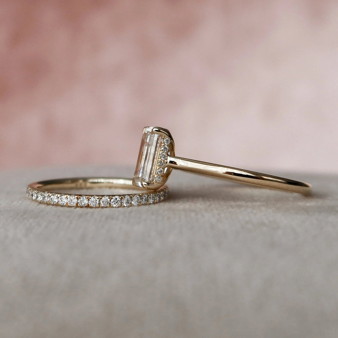 Marquise Cut Cluster Styled Lab Grown Bridal Ring Set