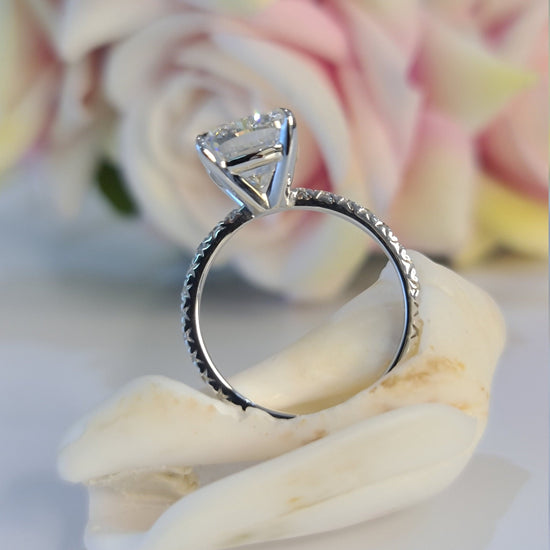 4.0 CT Cushion Solitaire CVD F/VS1 Diamond Engagement Ring 8