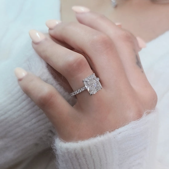 4.0 CT Cushion Solitaire CVD F/VS1 Diamond Engagement Ring 10