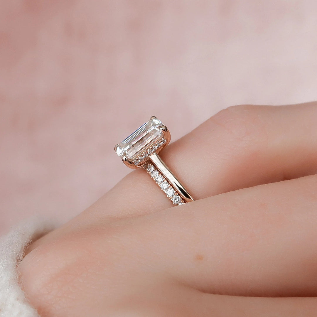Marquise Cut Cluster Styled Lab Grown Bridal Ring Set