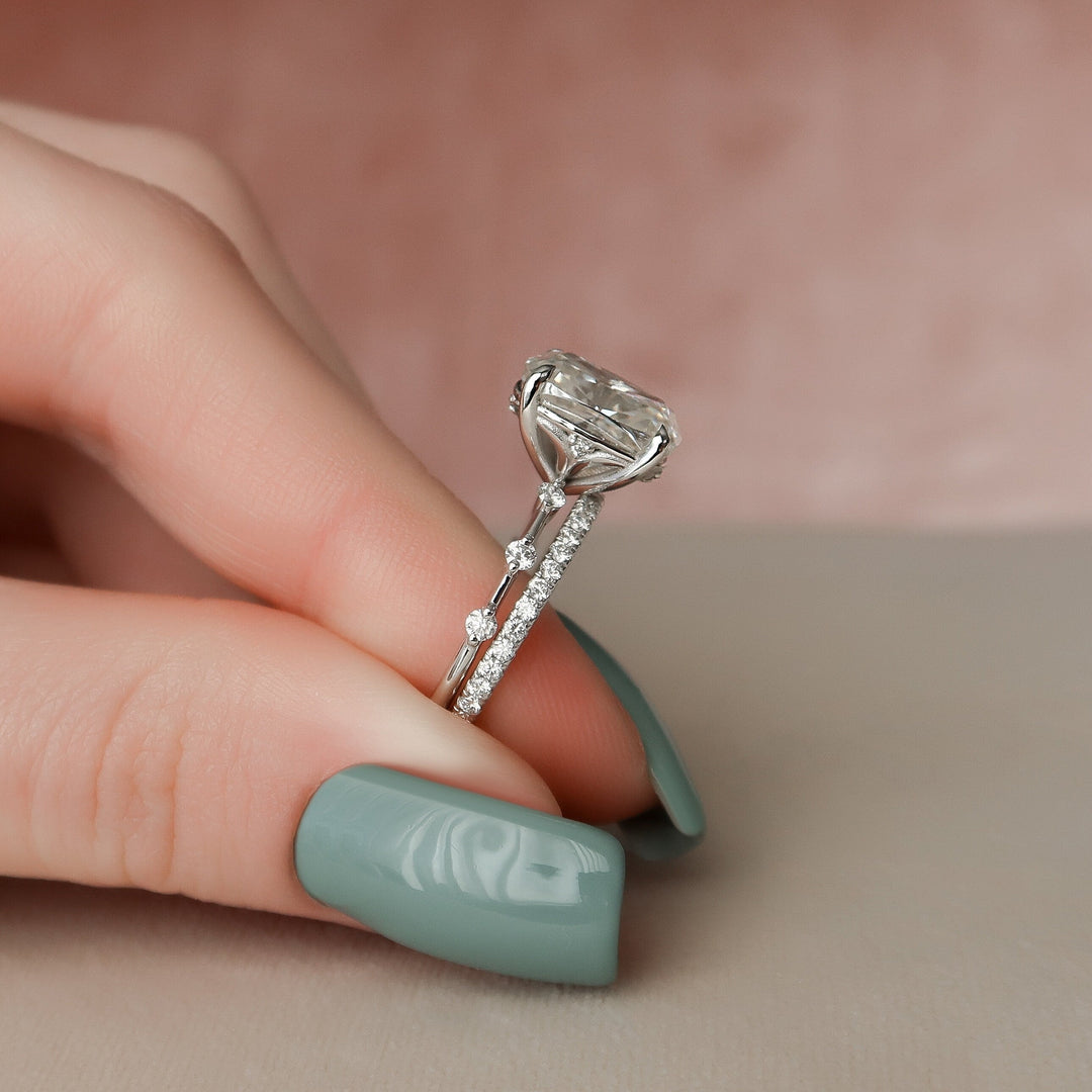 Marquise Cut Cluster Styled Lab Grown Bridal Ring Set