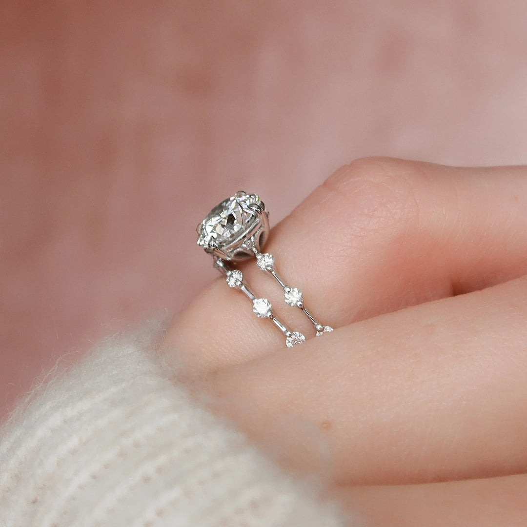Marquise Cut Cluster Styled Lab Grown Bridal Ring Set