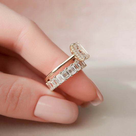 Marquise Cut Cluster Styled Lab Grown Bridal Ring Set