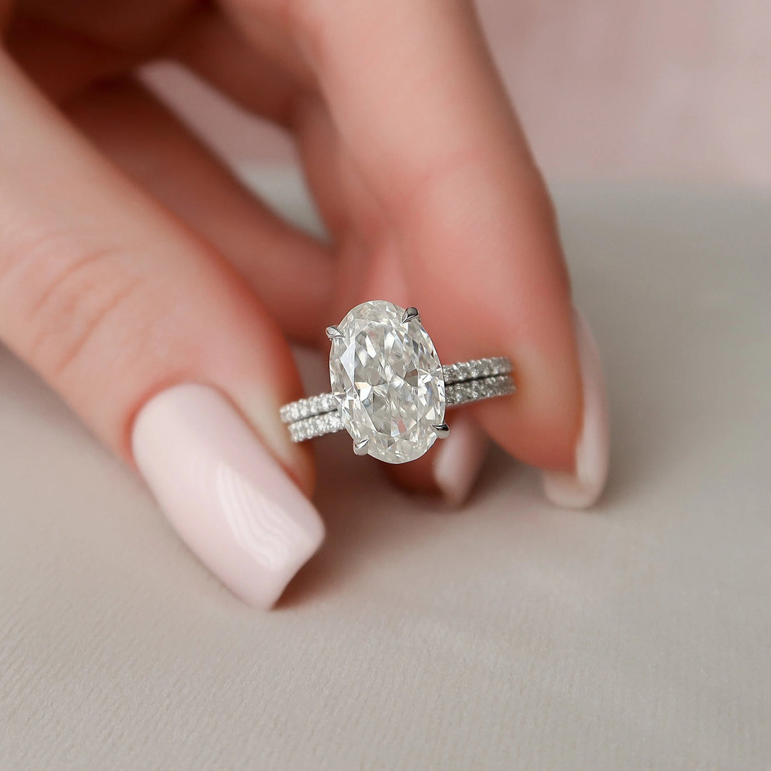 Marquise Cut Cluster Styled Lab Grown Bridal Ring Set