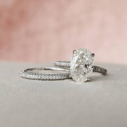 Marquise Cut Cluster Styled Lab Grown Bridal Ring Set