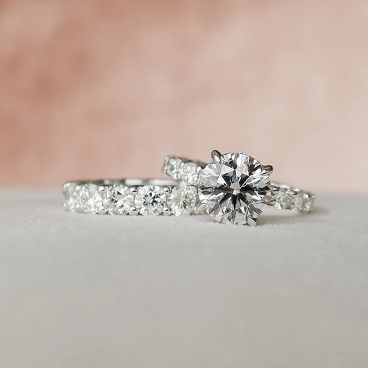 Marquise Cut Cluster Styled Lab Grown Bridal Ring Set