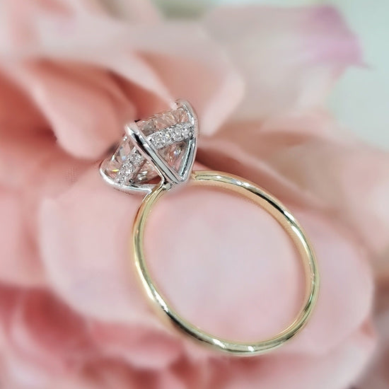 3.0 CT Cushion Hidden Halo CVD G/VS1 Diamond Engagement Ring 8