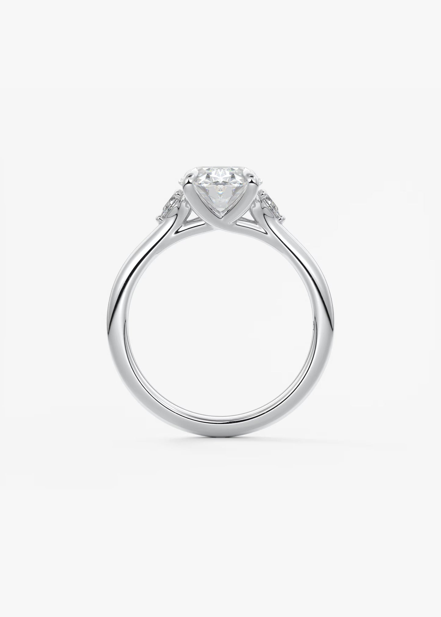 Oval Three Stone Lab Grown Diamond Engagement Ring