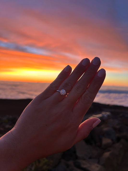 2 CT Round Three Stones Lab Grown Diamond Engagement Ring