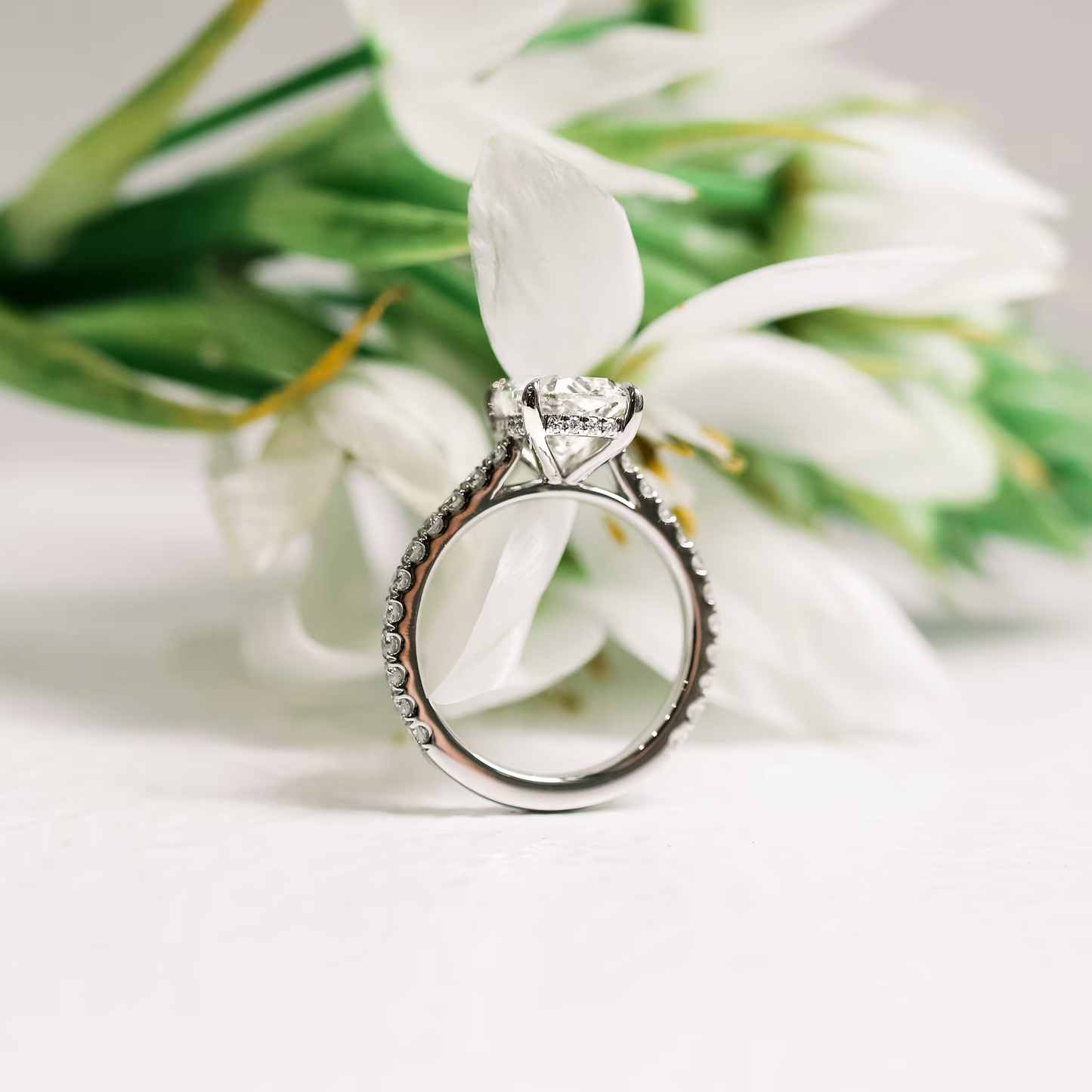 Marquise Cut Cluster Styled Lab Grown Diamond Engagement Ring