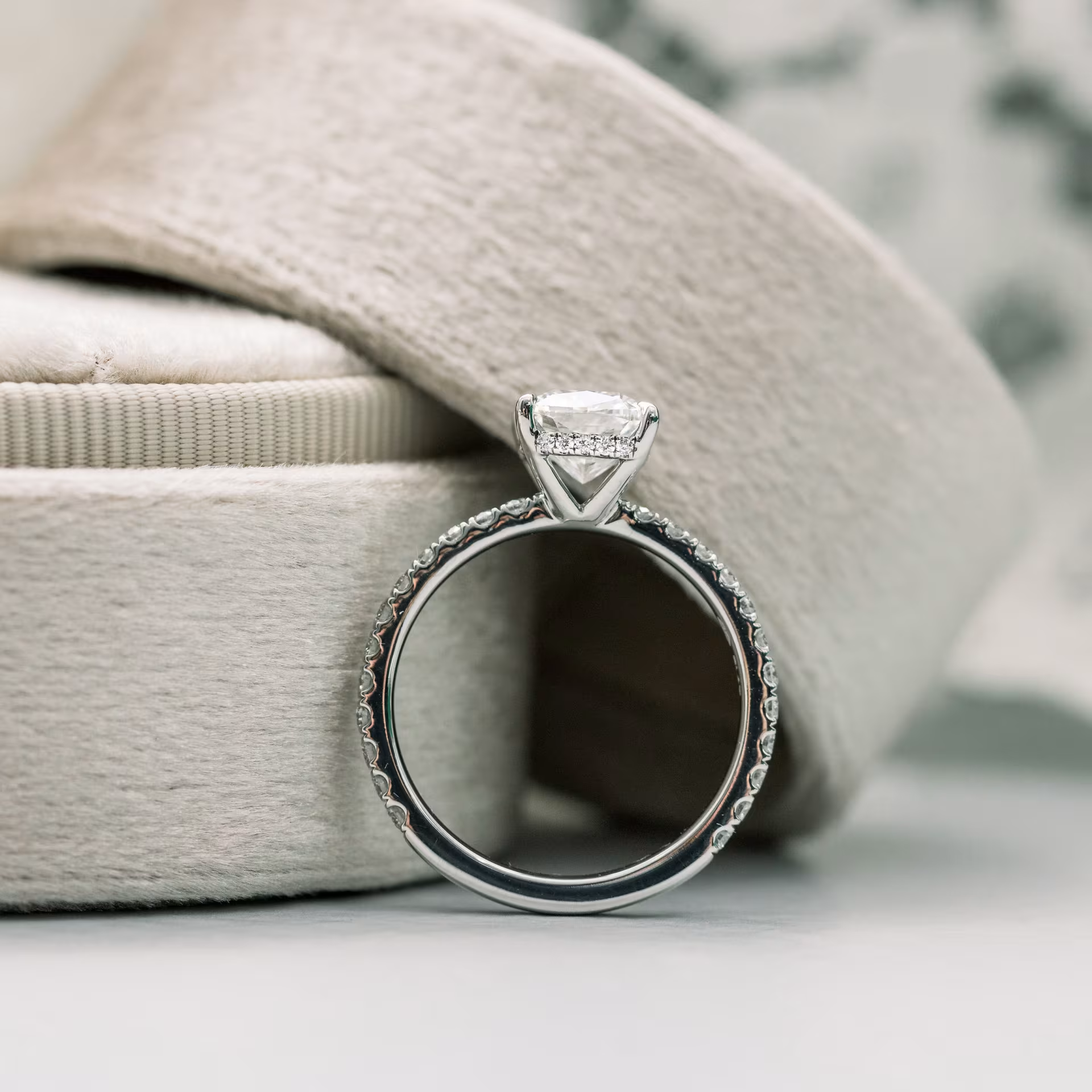 Marquise Cut Cluster Styled Lab Grown Diamond Engagement Ring