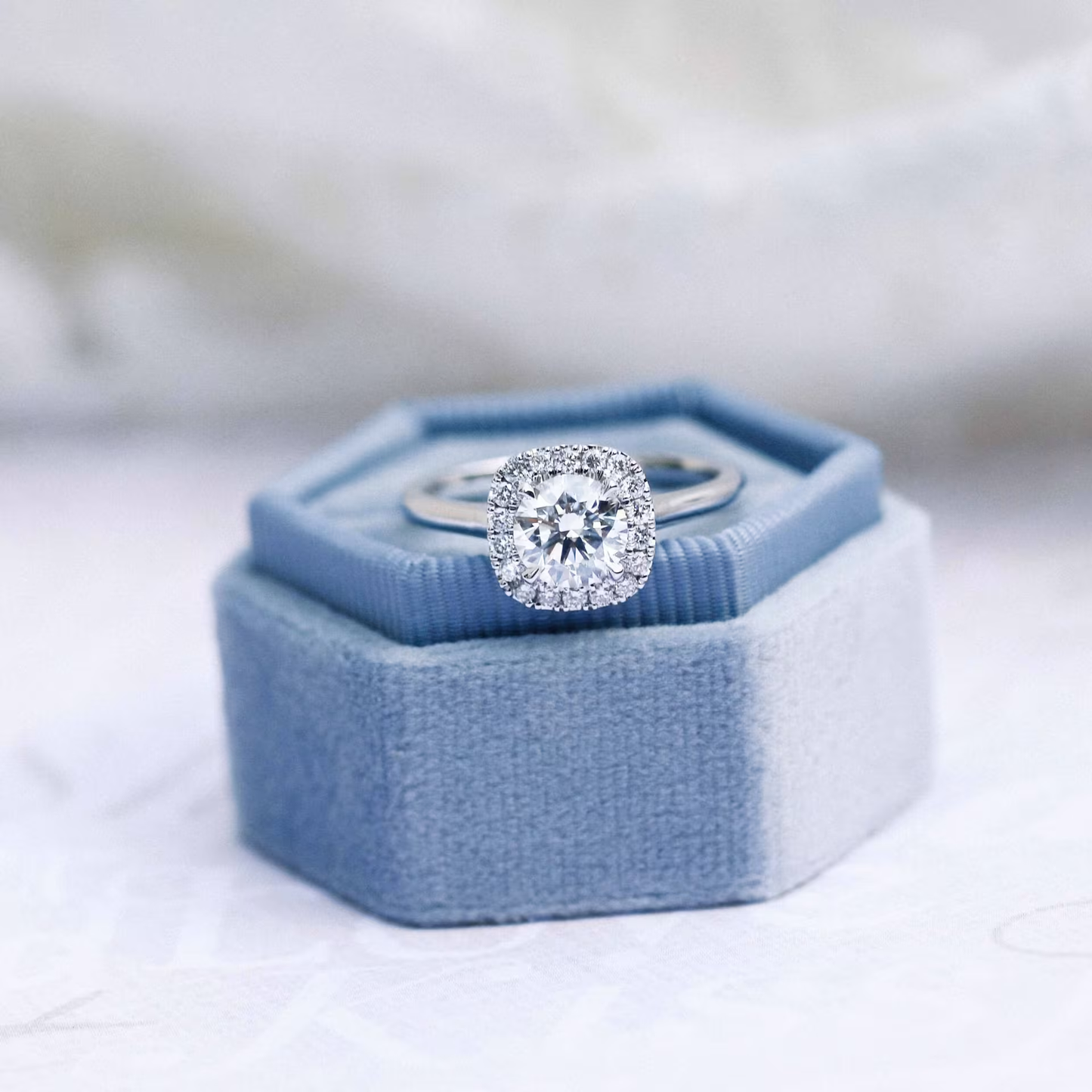 Marquise Cut Cluster Styled Lab Grown Diamond Engagement Ring