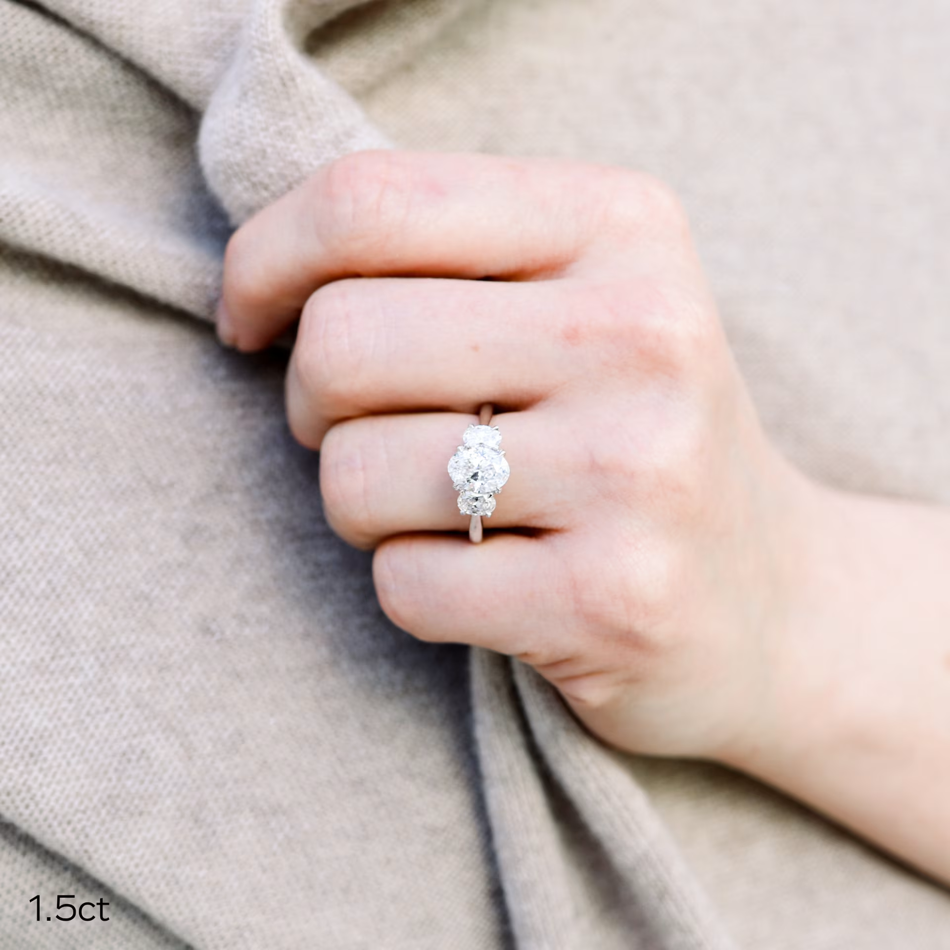 Marquise Cut Cluster Styled Lab Grown Diamond Engagement Ring