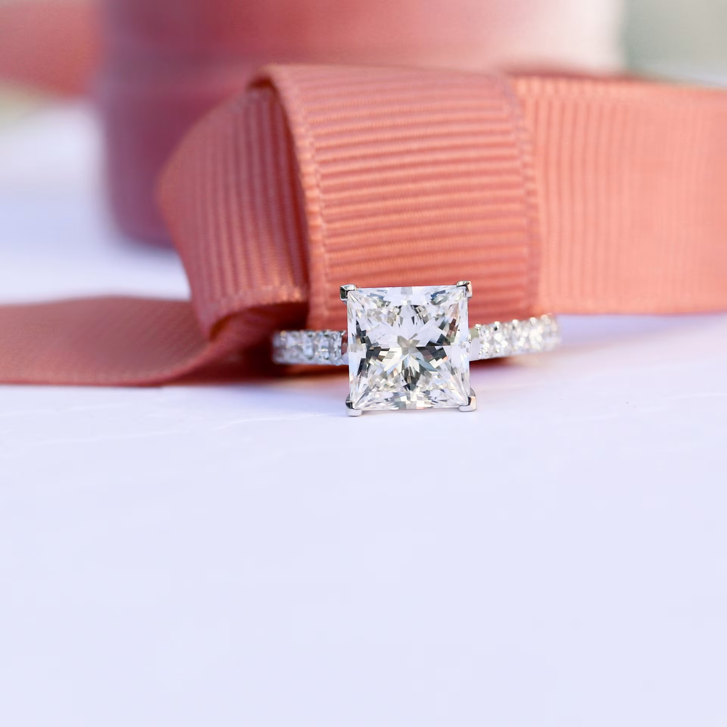 Marquise Cut Cluster Styled Lab Grown Diamond Engagement Ring