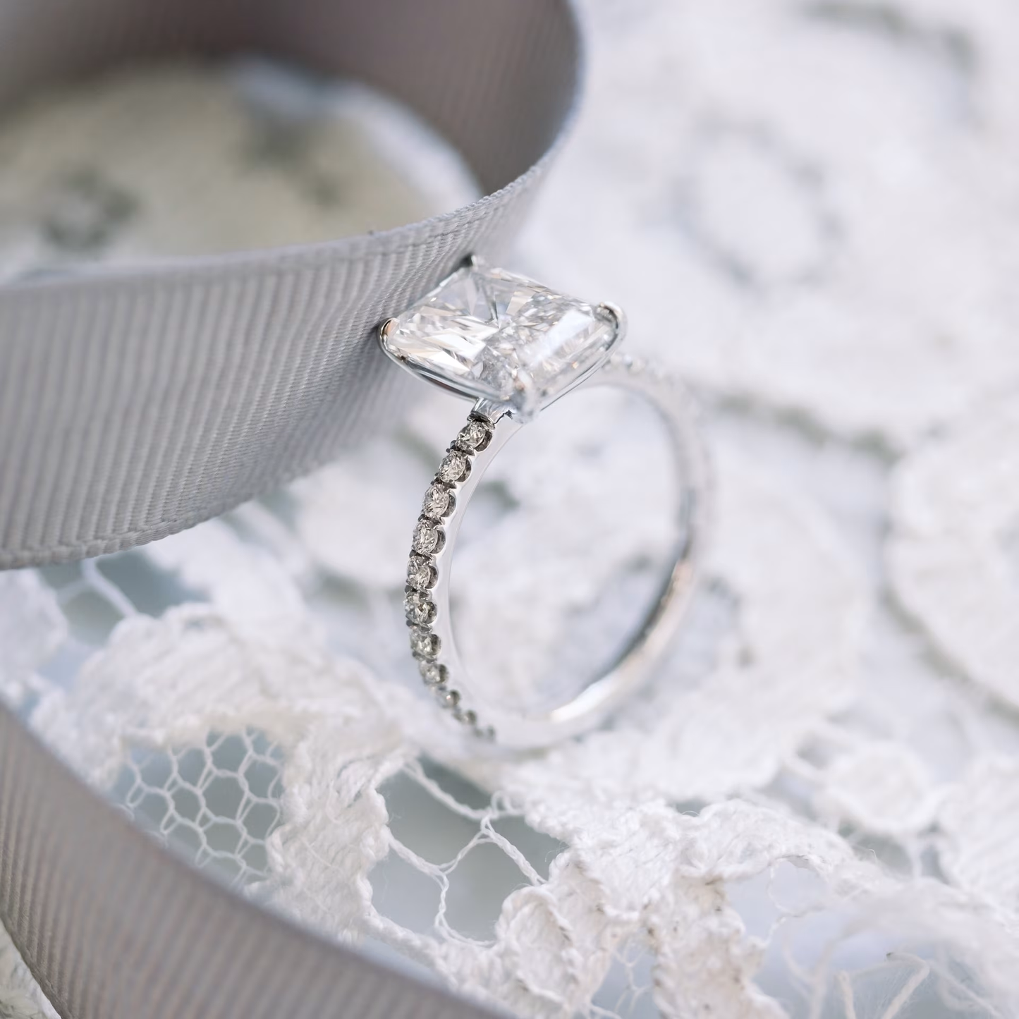 Marquise Cut Cluster Styled Lab Grown Diamond Engagement Ring