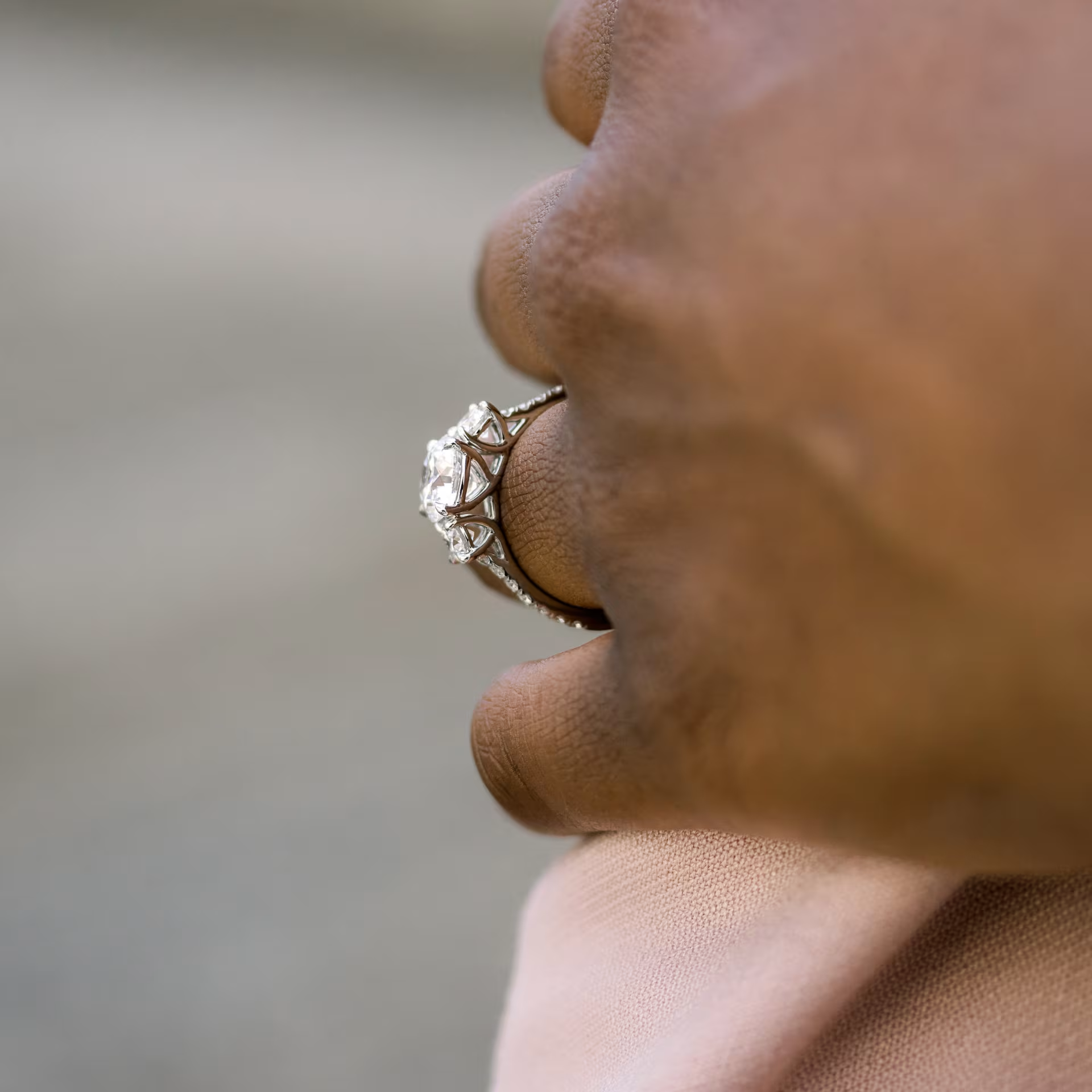 Marquise Cut Cluster Styled Lab Grown Diamond Engagement Ring