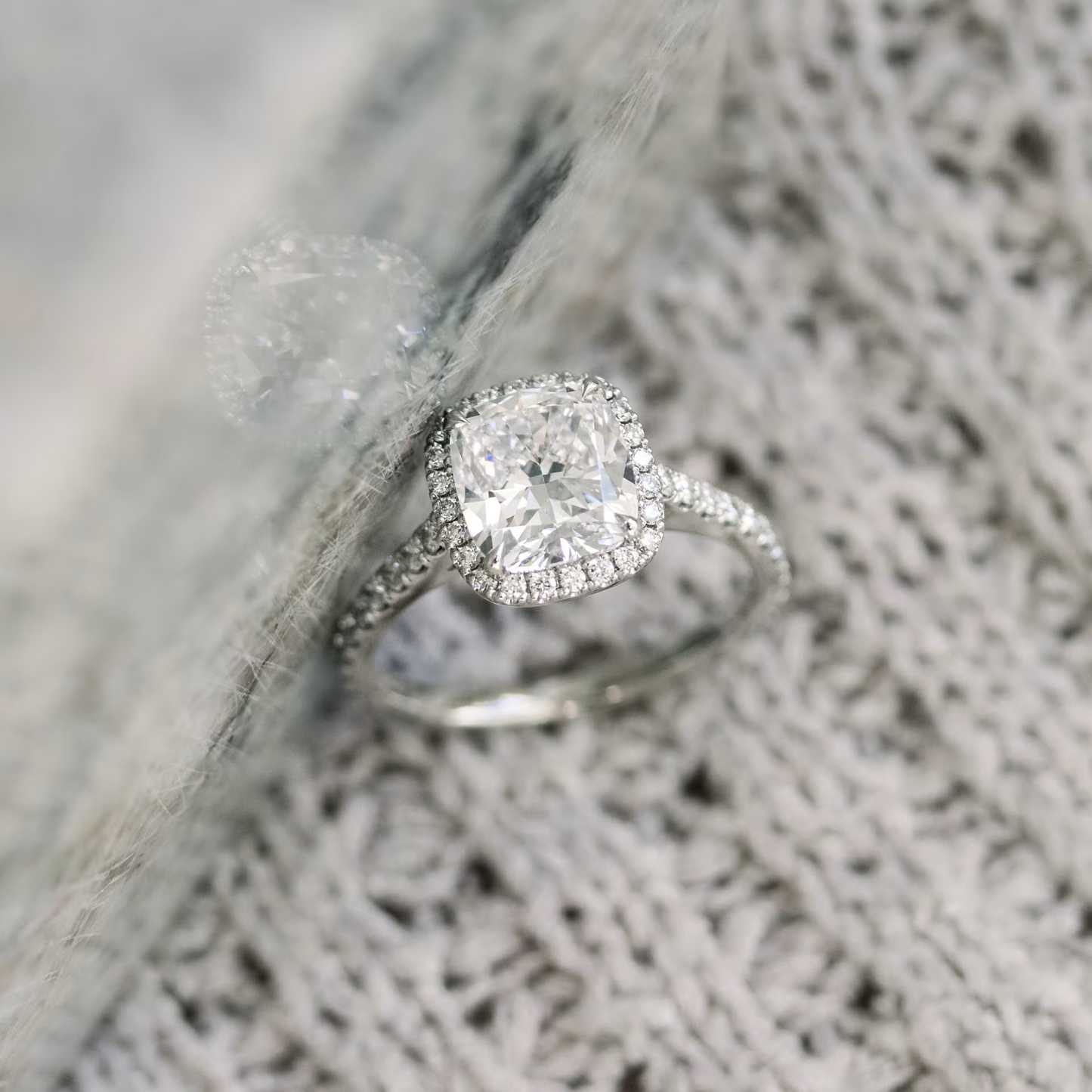 Marquise Cut Cluster Styled Lab Grown Diamond Engagement Ring