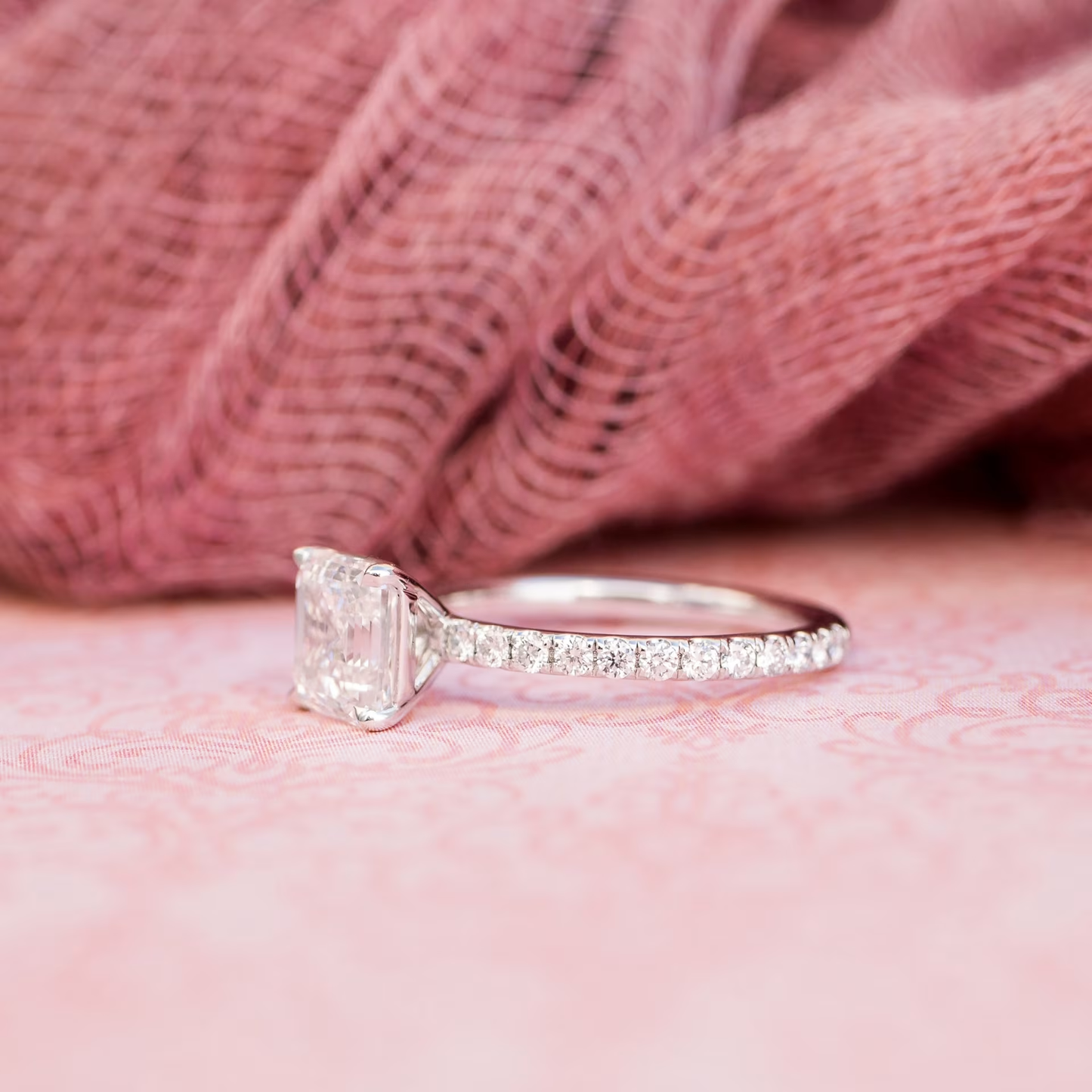 Marquise Cut Cluster Styled Lab Grown Diamond Engagement Ring