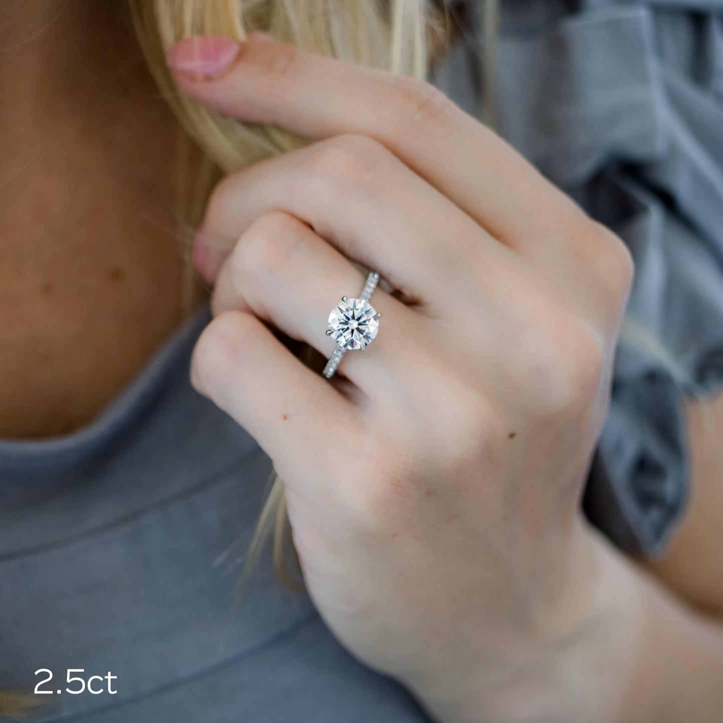 Marquise Cut Cluster Styled Lab Grown Diamond Engagement Ring