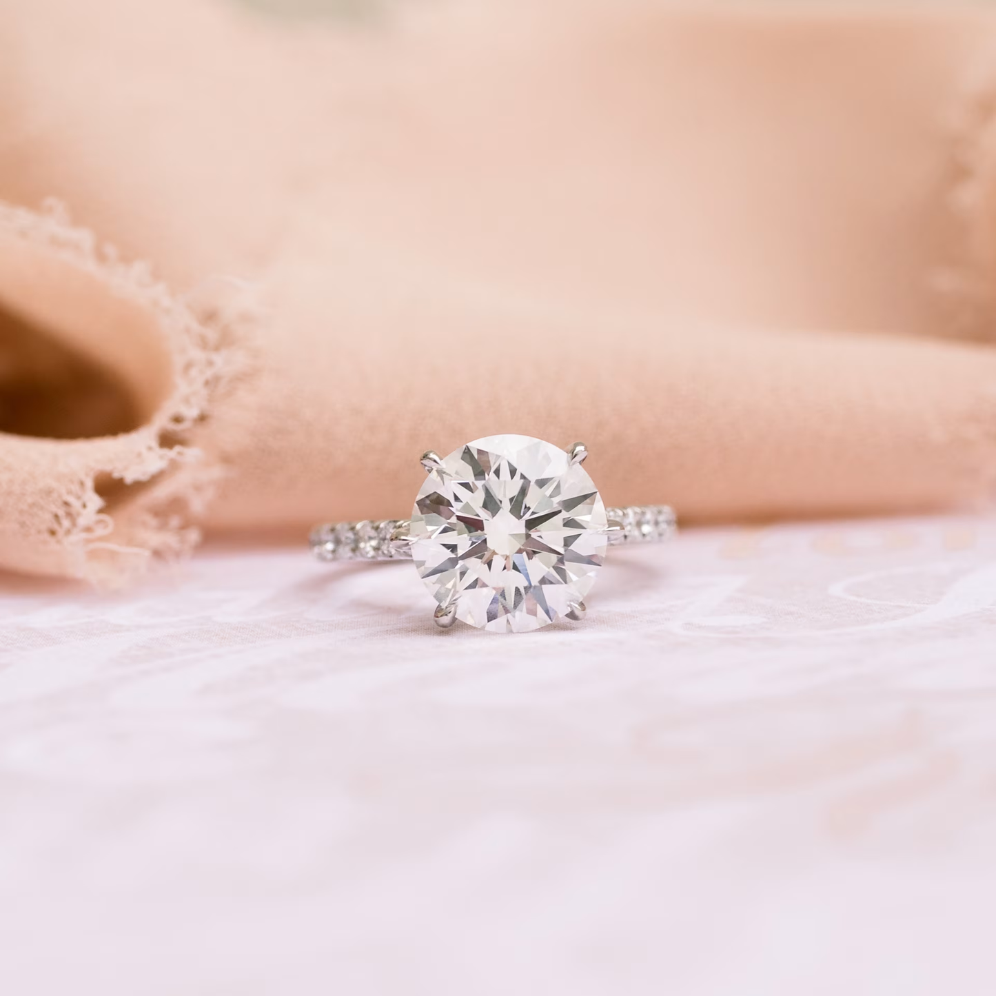 Marquise Cut Cluster Styled Lab Grown Diamond Engagement Ring