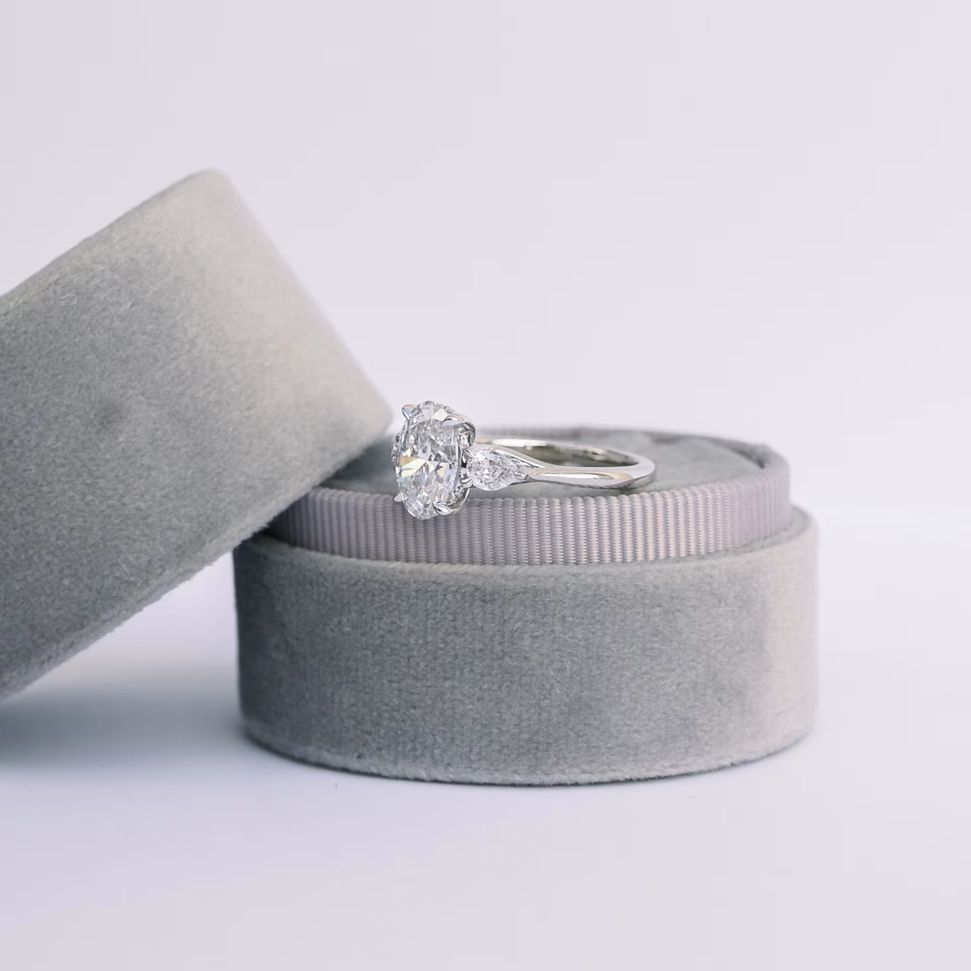 Marquise Cut Cluster Styled Lab Grown Diamond Engagement Ring