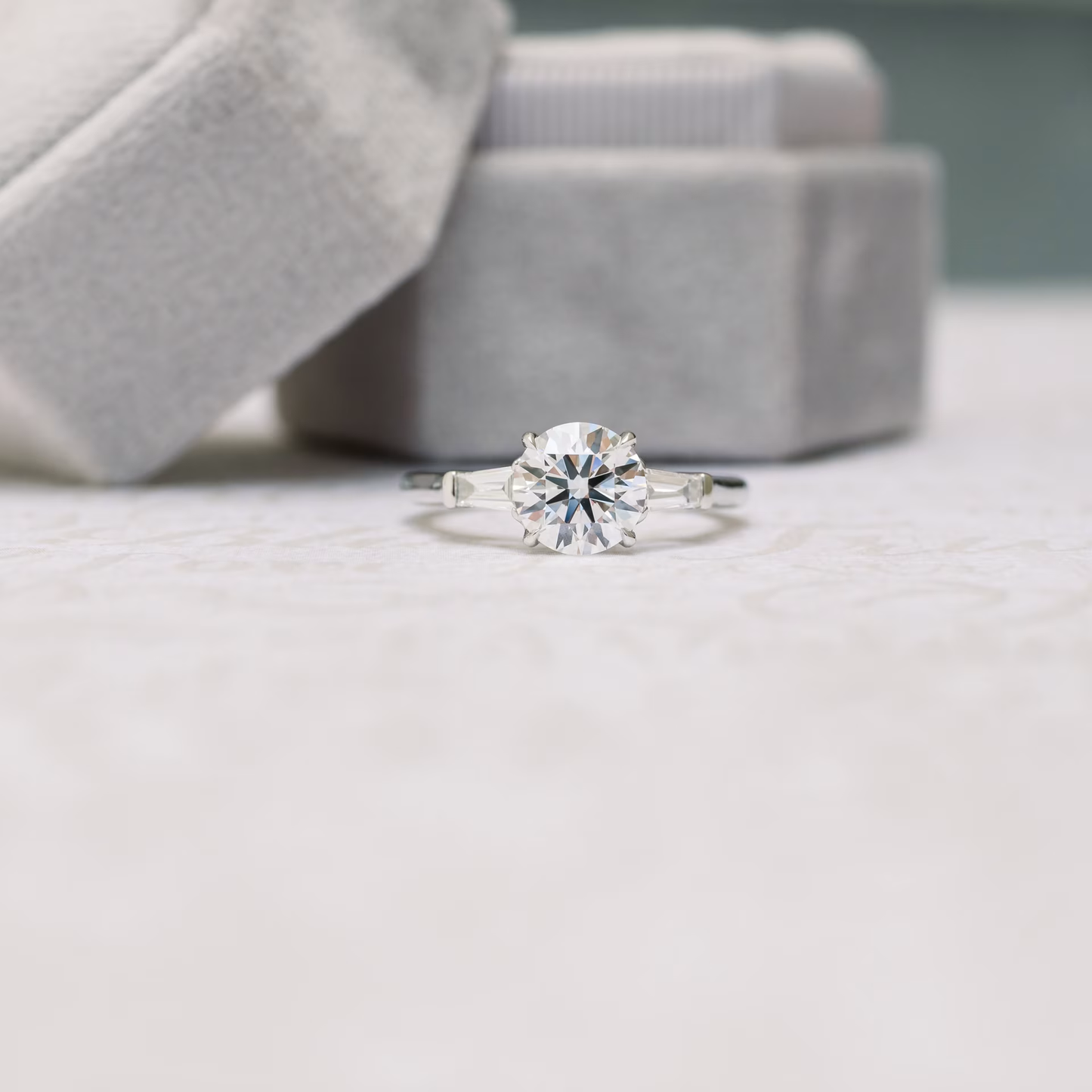 Marquise Cut Cluster Styled Lab Grown Diamond Engagement Ring
