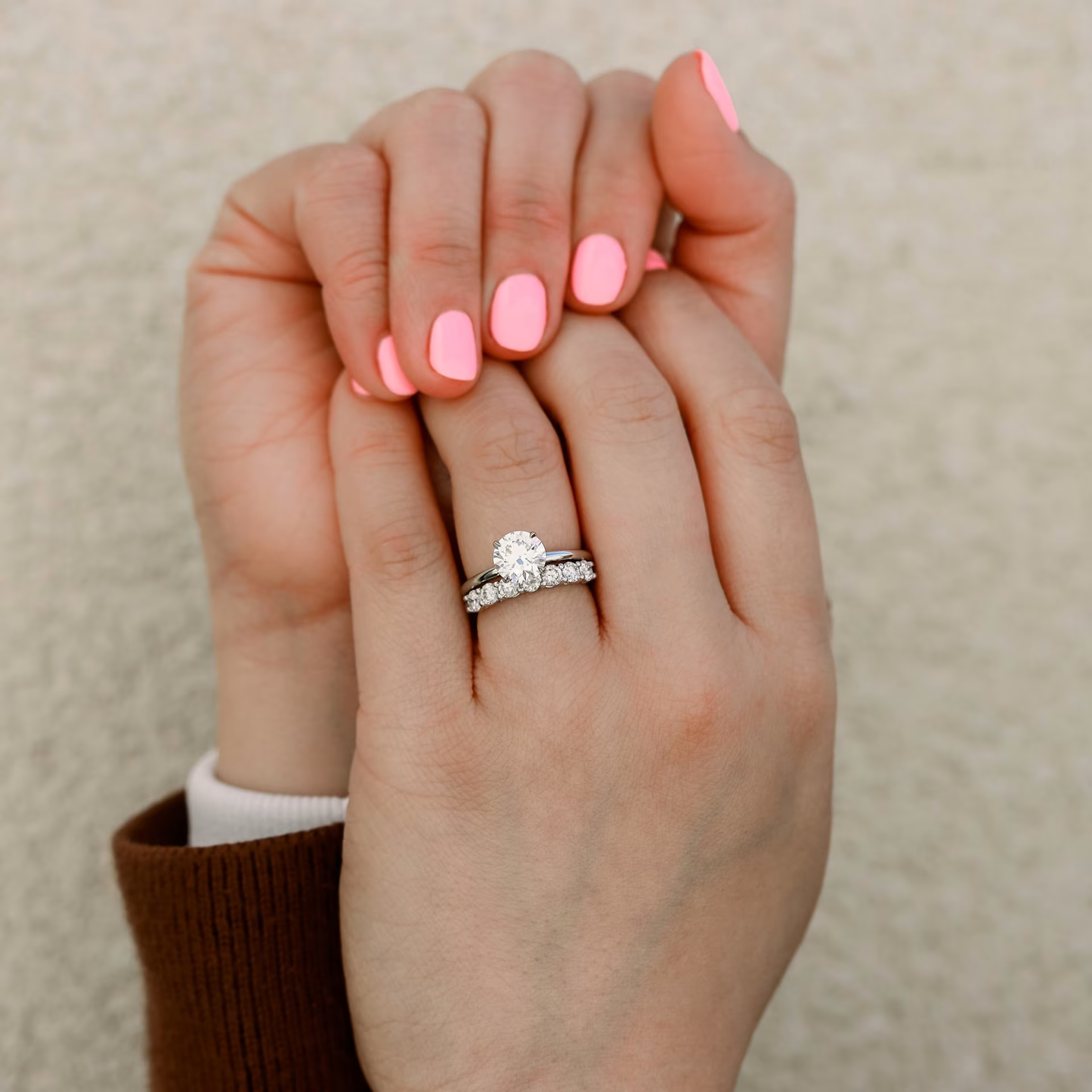 Marquise Cut Cluster Styled Lab Grown Diamond Engagement Ring