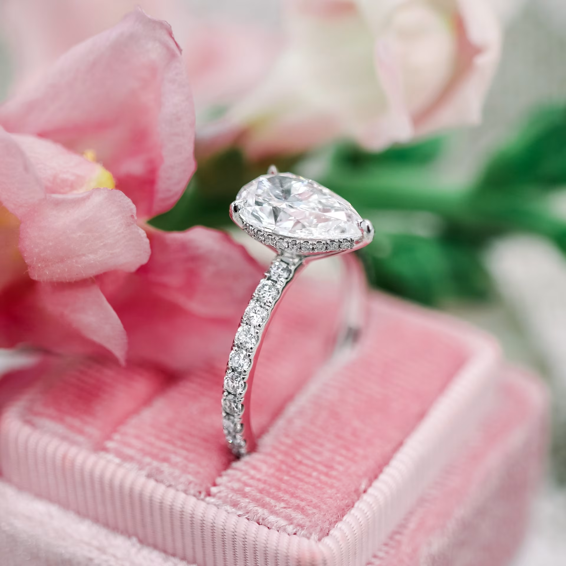 Marquise Cut Cluster Styled Lab Grown Diamond Engagement Ring