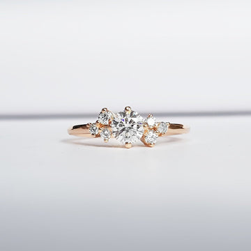 0.50 CT Round Cluster CVD G/VS1 Diamond Engagement Ring 1